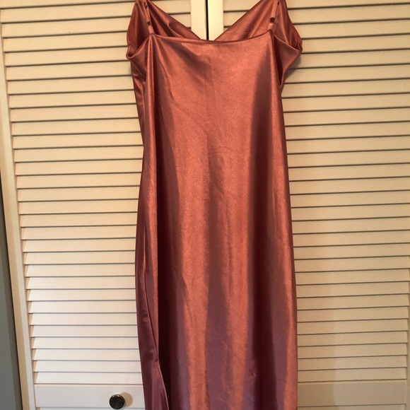 Pink Satin Slip Dress - L - Picture 3 of 5